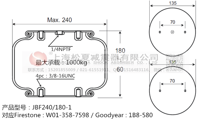 JBF240-180-1橡膠<a href='http://m.swf4.cn/' target='_blank'><u>空氣彈簧</u></a>