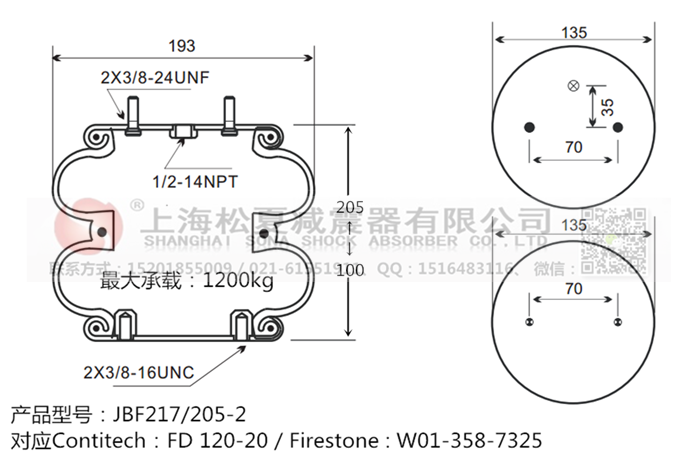 JBF217/205-2橡膠<a href='http://m.swf4.cn/' target='_blank'><u>空氣彈簧</u></a>